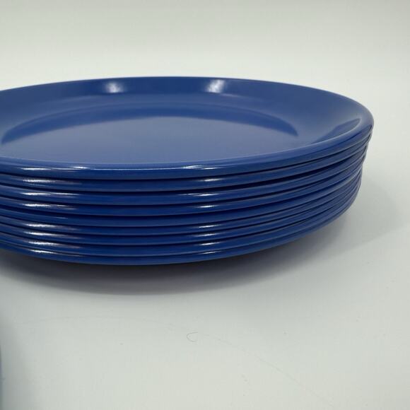 14 Rubbermaid Melamine Melmac 8” Dinner Salad Lunch Plate 3838 Assorted Blues - Picture 3 of 12